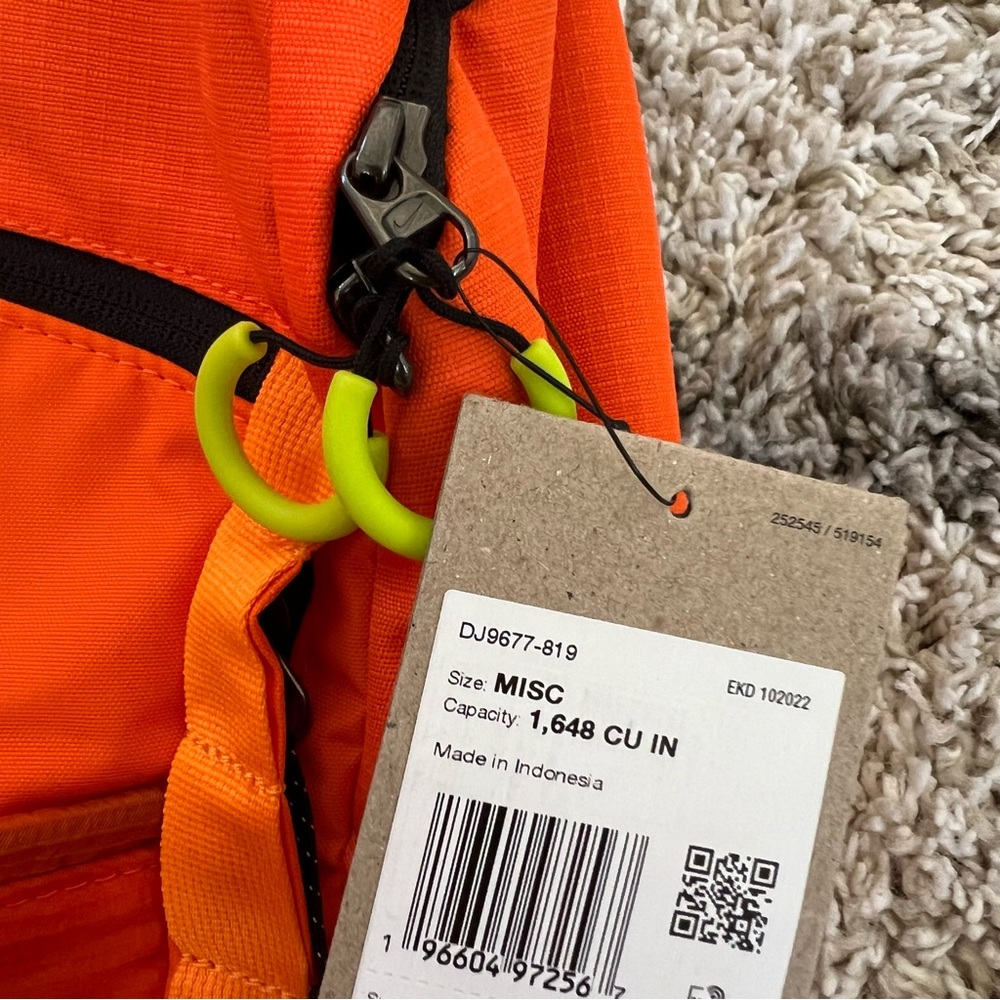 ✔️NWT✔️ NIKE Hike Safety Orange Backpack - Picture 7 of 13